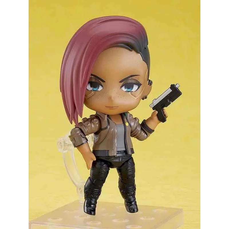 Chibi Cyberpunk 2077 V female Nendoroid-figur med magenta hår och pistol
