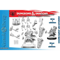 Grå plast D&D Frameworks dvärgprästinna miniatyr för krigare