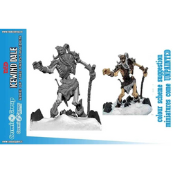 Grå omlackad hartsminiatyr av frostjätteskelett från D&D Icewind Dale Rime of the Frostmaiden