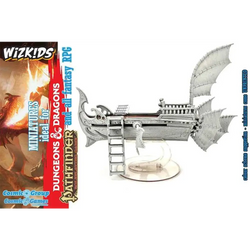 Silver metallic fantasy airship miniatyr från D&D Nolzurs Marvelous Miniatures: Skycoach