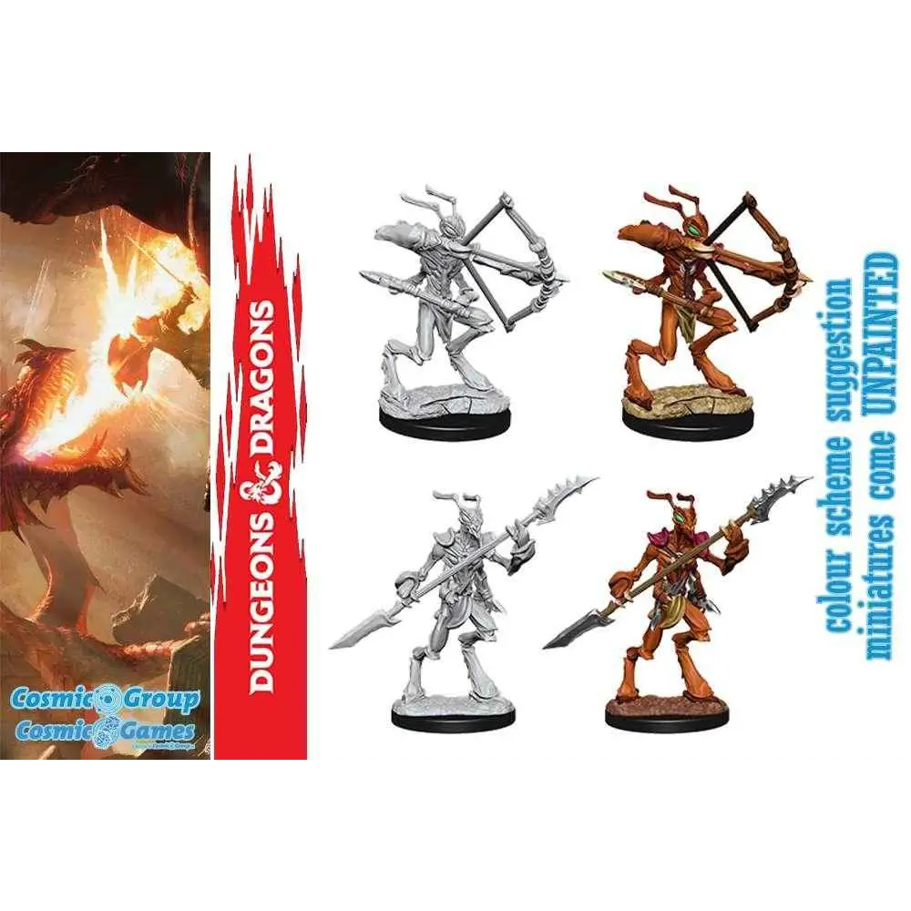 D&D Nolzurs Thri-Kreen: målad och omålad insektoid bågskytt miniature