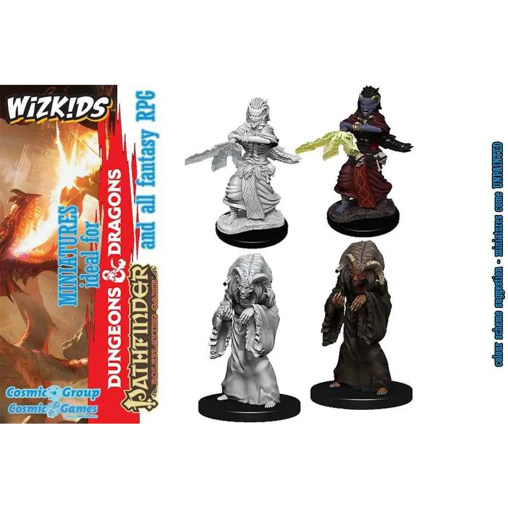 Ommålade D&D Nolzurs miniatyrer: Night Hag & Dusk Hag på svarta baser