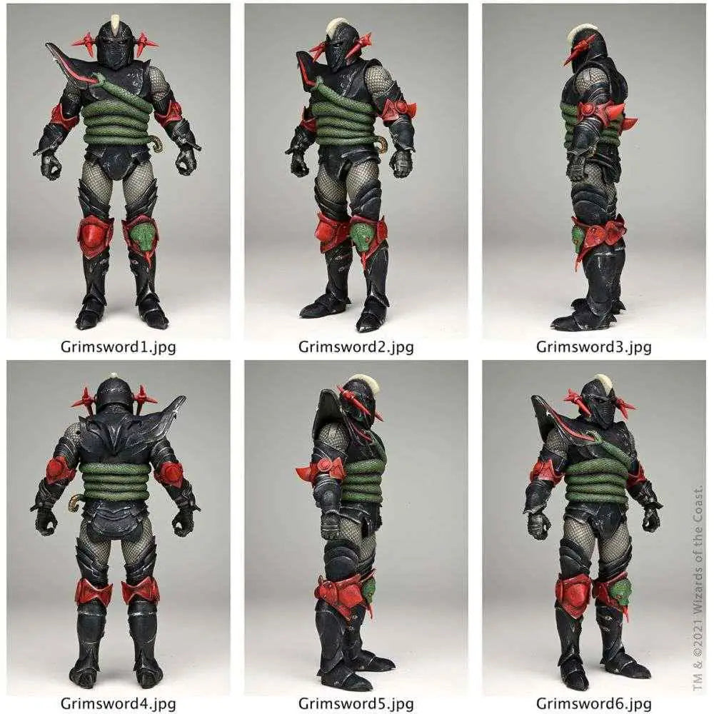 D&D Ultimate Grimsword actionfigur i svart och rött med gröna repband