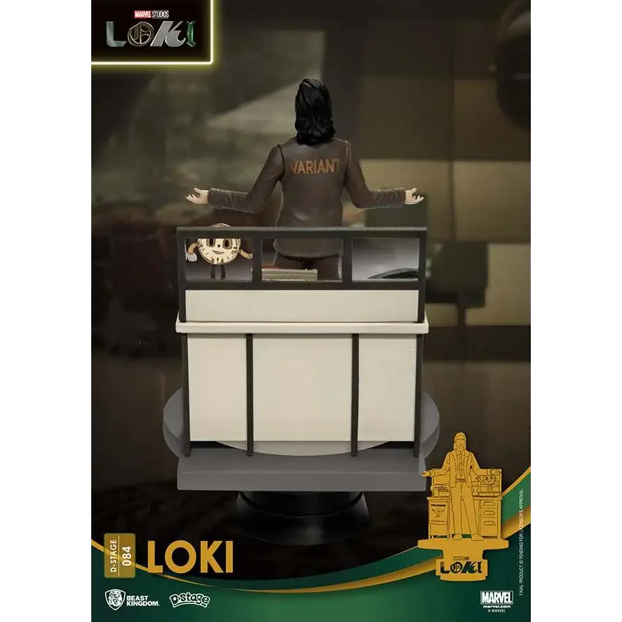 Brun läderlik jacka med variant broderad i guld, i D-Stage Loki TV-diorama