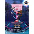 Dynamisk Space Jam 2-statyn med Bugs Bunny och LeBron James i basketaction