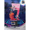 Rosa och blå Lola Bunny i dunk med Bugs Bunny på planen, D-stage Space Jam 2-figur