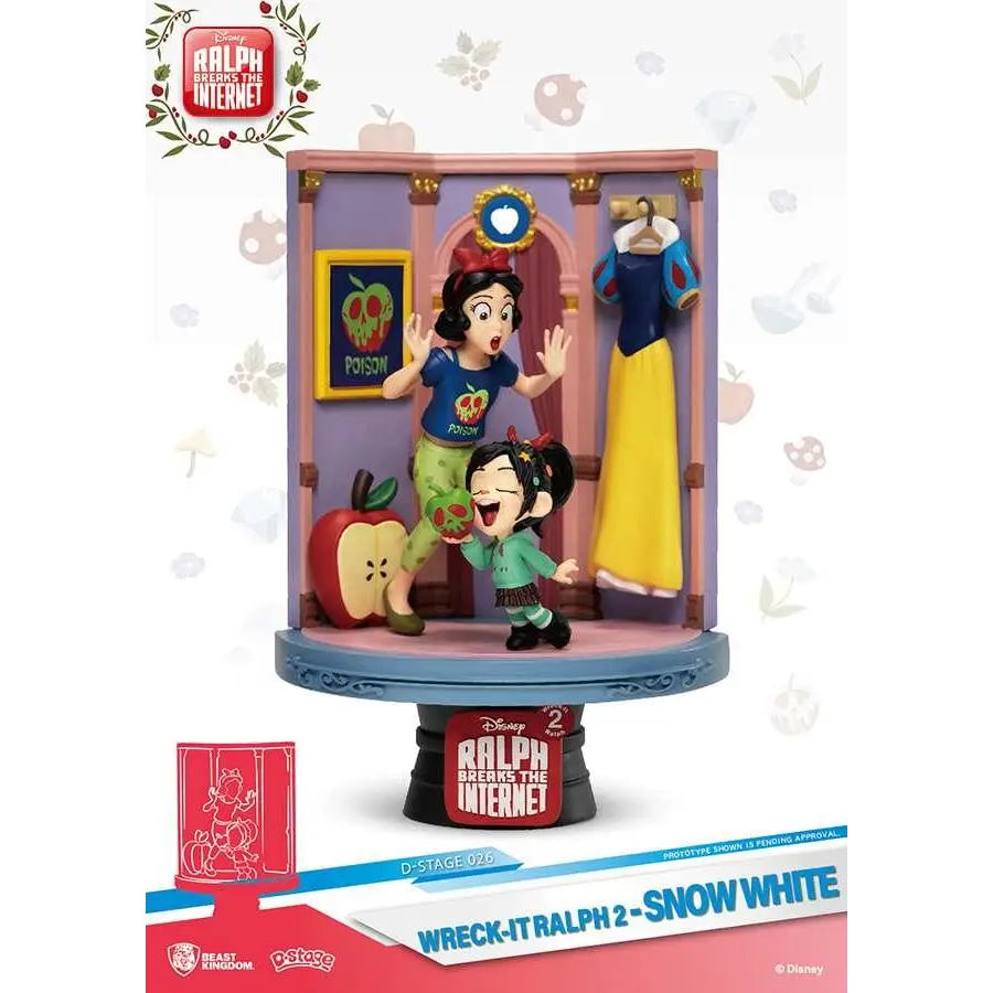 D-stage Wreck-It Ralph 2 Snövit-figur diorama med färgglad scen
