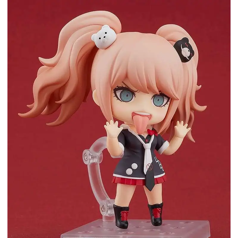 Chibi Nendoroid-figur av Junko Enoshima från Danganronpa, rosa hår i tofsar