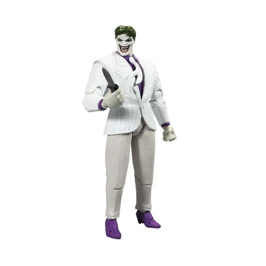 Vit manlig kostym med lila slips och skor, håller svart kniv – Dark Knight Returns Joker