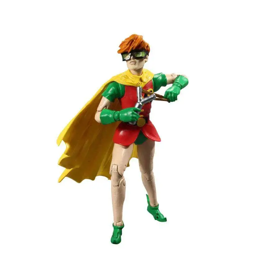 Actionfigur av Robin i röd-grön kostym från Dark Knight Returns Byggsats