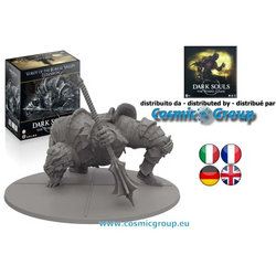 Grå resinminiatyr av tungt pansrad krigare med spikad mace från Dark Souls: Vordt of the Boreal Valley