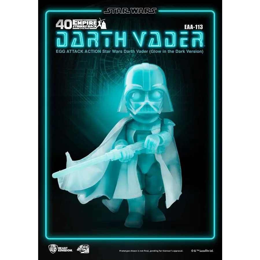 Lysande Darth Vader-figur från Star Wars, teal med genomskinlig finish och detaljerad mantel
