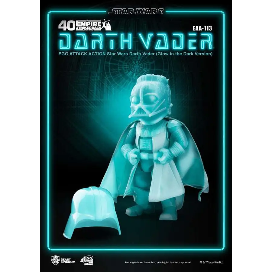 Lysande Darth Vader-figur från Star Wars, teal med avtagbar hjälm