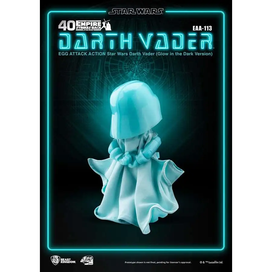 Lysande Darth Vader-figur från Star Wars i teal med mantel
