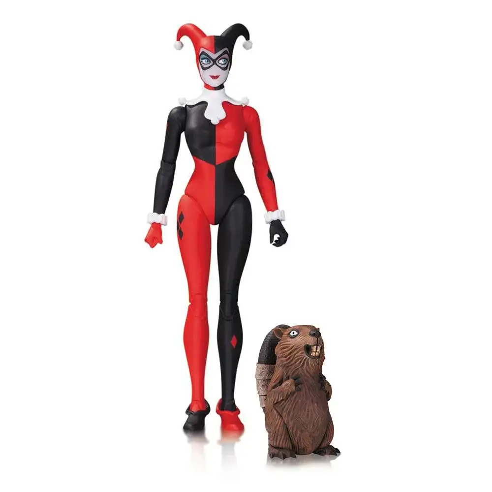 DC Comics Amanda Conner Harley Quinn actionfigur med bäverkompanjon