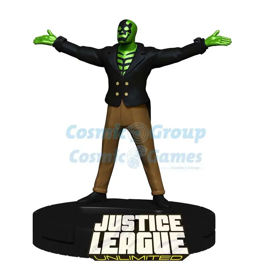 Grön hyad, skelettansikte figur i svart kostym på Justice League Unlimited-bas