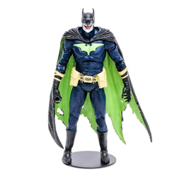 DC Multiverse Batman Earth-22 infekterad actionfigur i mörkblå dräkt med lysande grön emblem