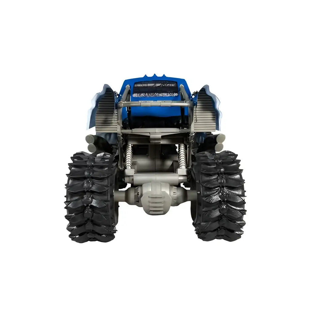 Blå och silver DC Multiverse Batmobeast Fordon-monstertruck med stora svarta däck