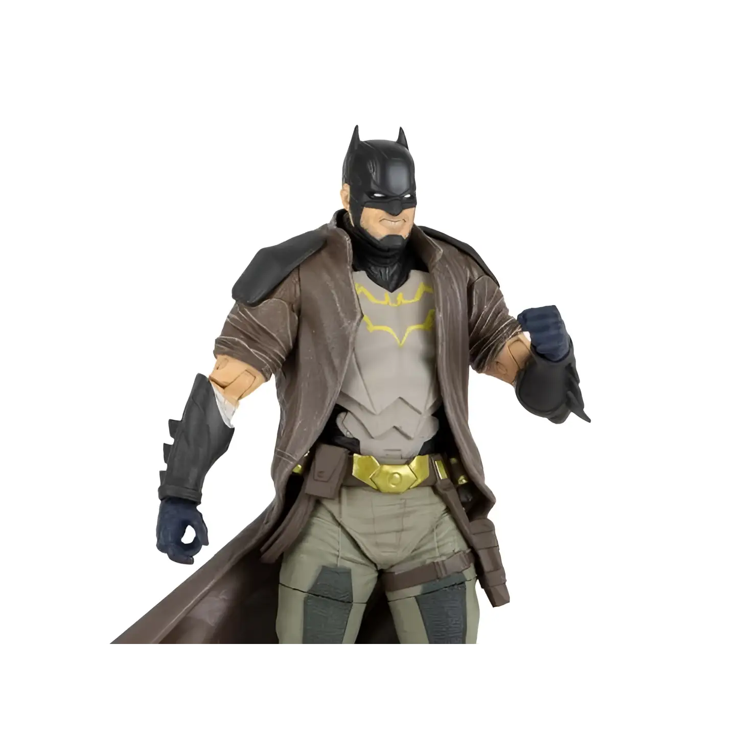 Batman DC Multiverse Dark Detective actionfigur i trenchcoat med gulddetaljer