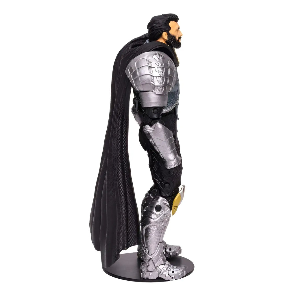 Svart och silver DC Multiverse General Zod actionfigur med mantel och metallplattor