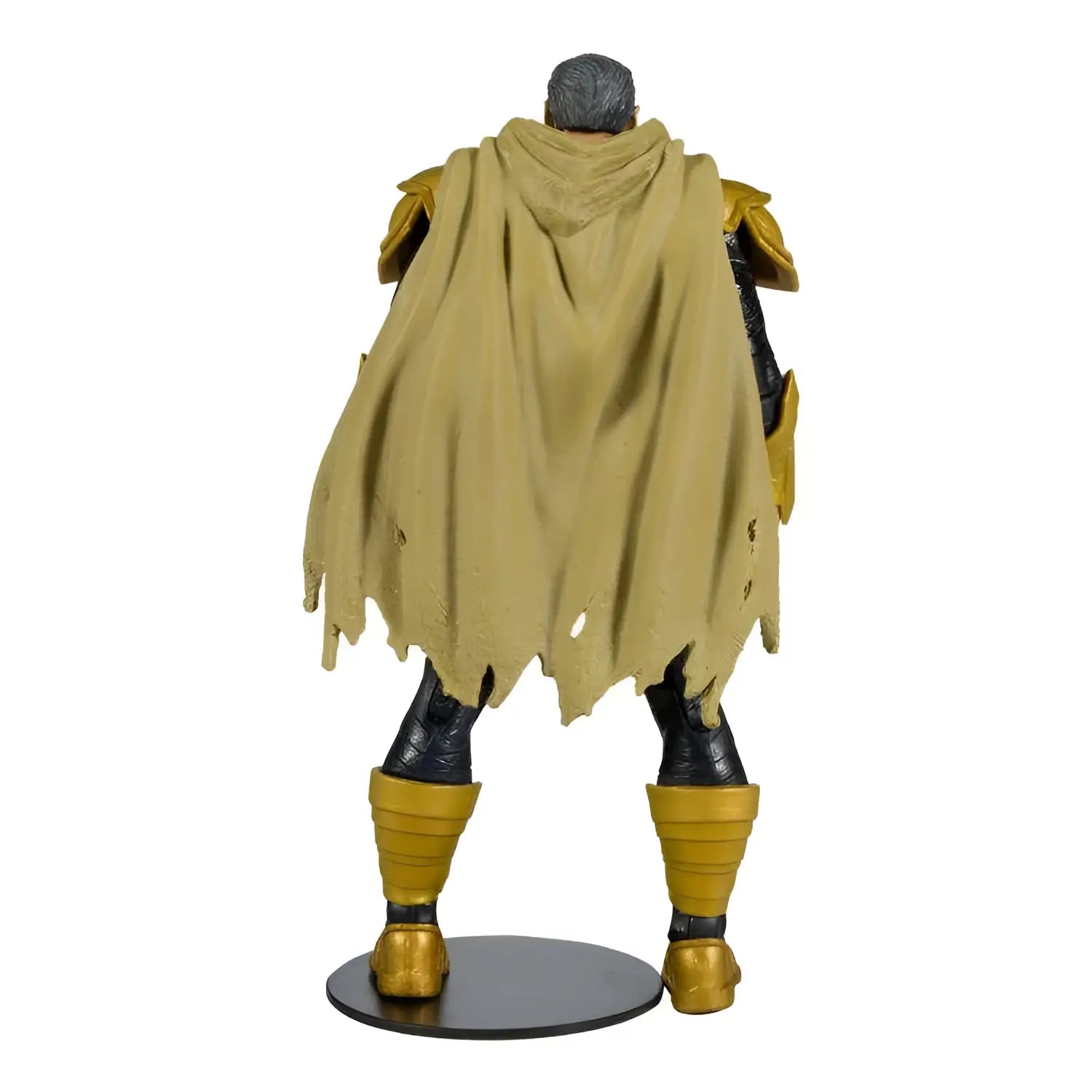 DC Page Punch Black Adam actionfigur med grått hår, tan mantel och guldarmor