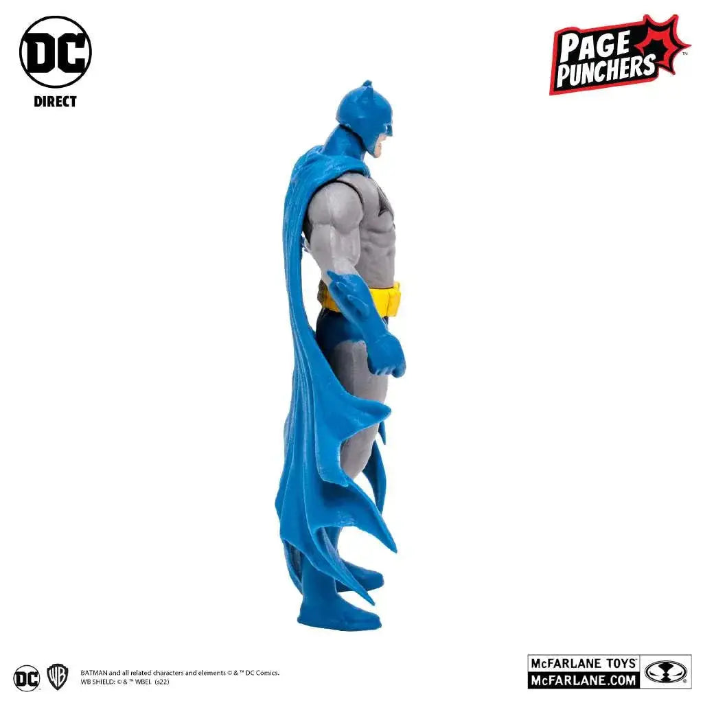 DC Page Punchers Batman actionfigur i blått och grått med kappe och bälte