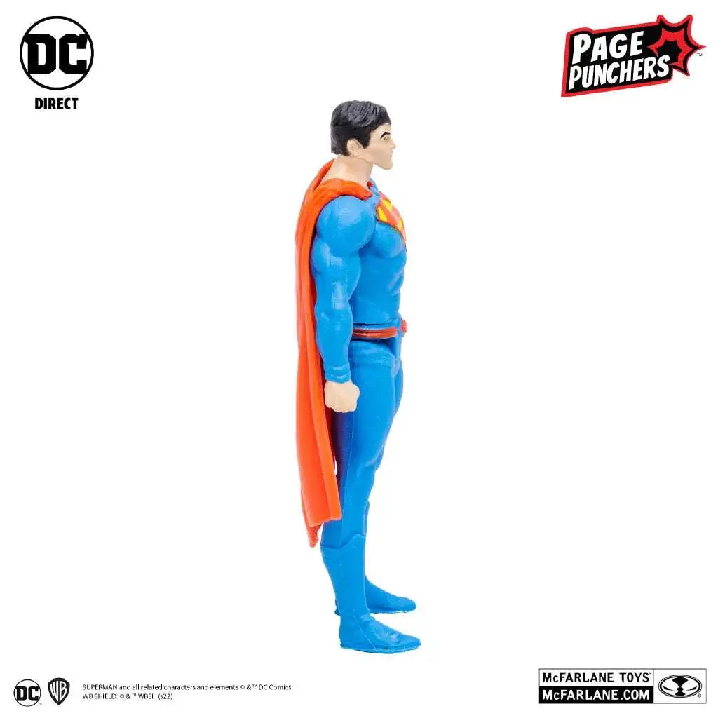 DC Page Punchers Superman-figur med blå-röd design, orange mantel och S-emblem