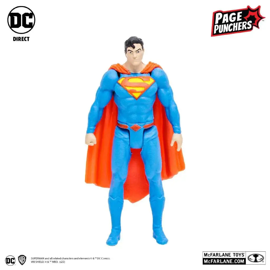 DC Page Punchers Superman actionfigur med blå-röd design och gul S-emblem