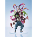 Demon Slayer Daki och Gyutaro-figur med vit hår, grön hud, blå byxor och röda lie-vapen