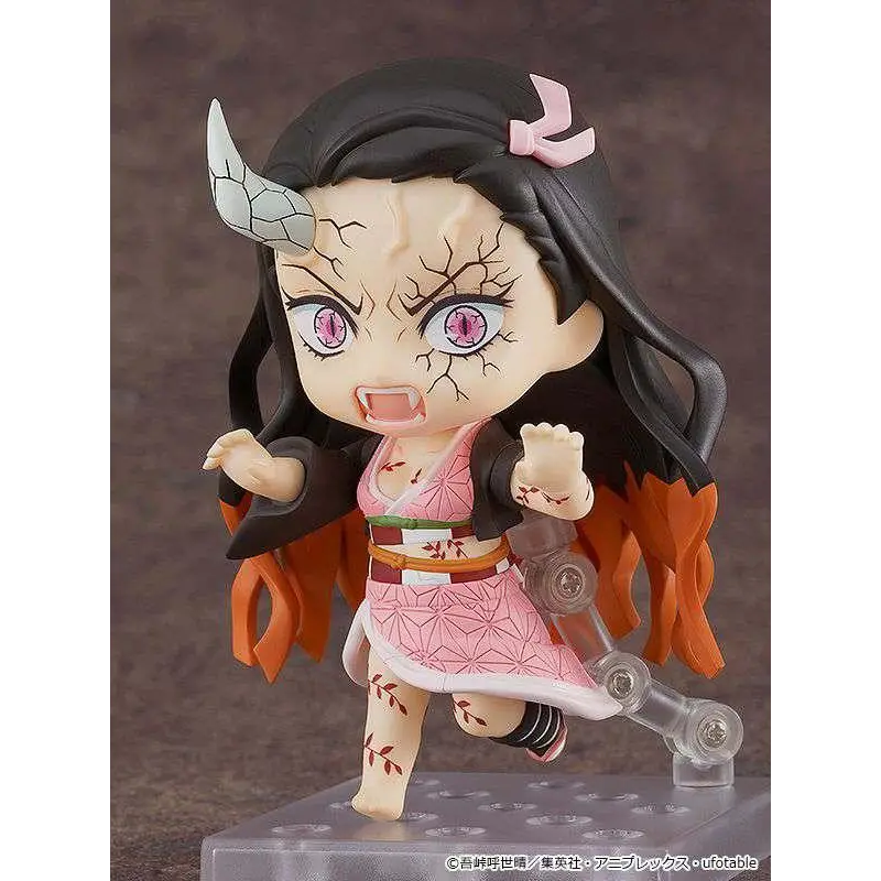 Chibi Nezuko Nendoroid från Demon Slayer, demoniserad version med vita horn