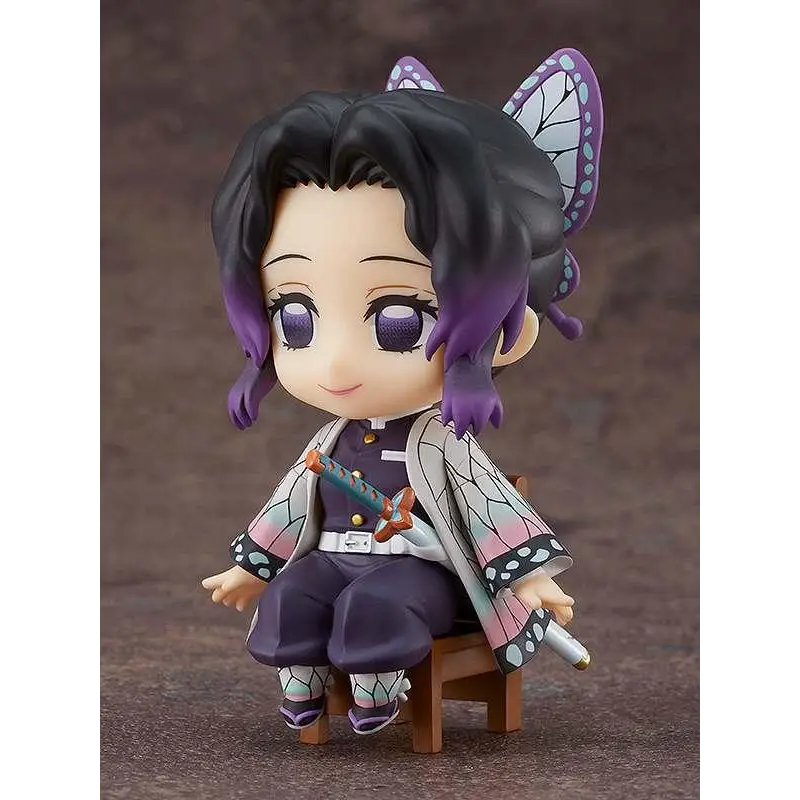 Chibi Demon Slayer Shinobu Nendoroid Swacchao-figur med lila hår och kimono