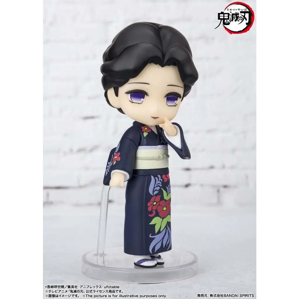 Demon Slayer Tamayo Figuarts Mini-figur i marinblå kimono med röda och lila blommor