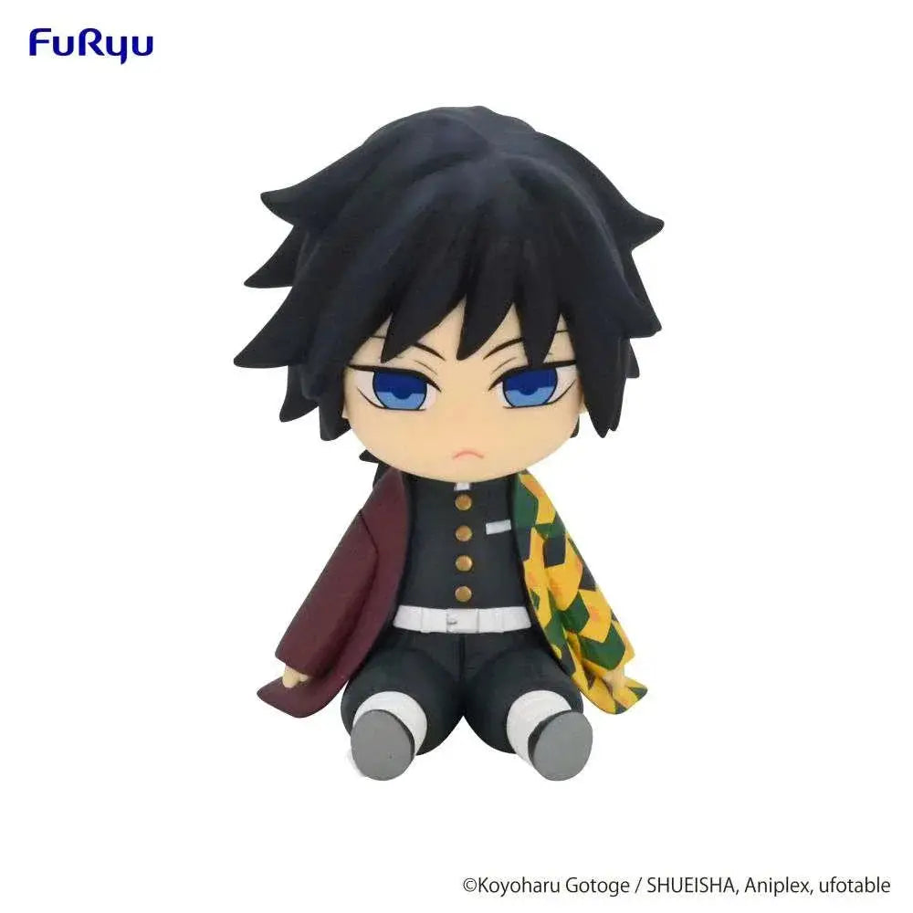 Chibi Tanjiro Kamado-figurin med Tomioka Giyu-potett från Demon Slayer