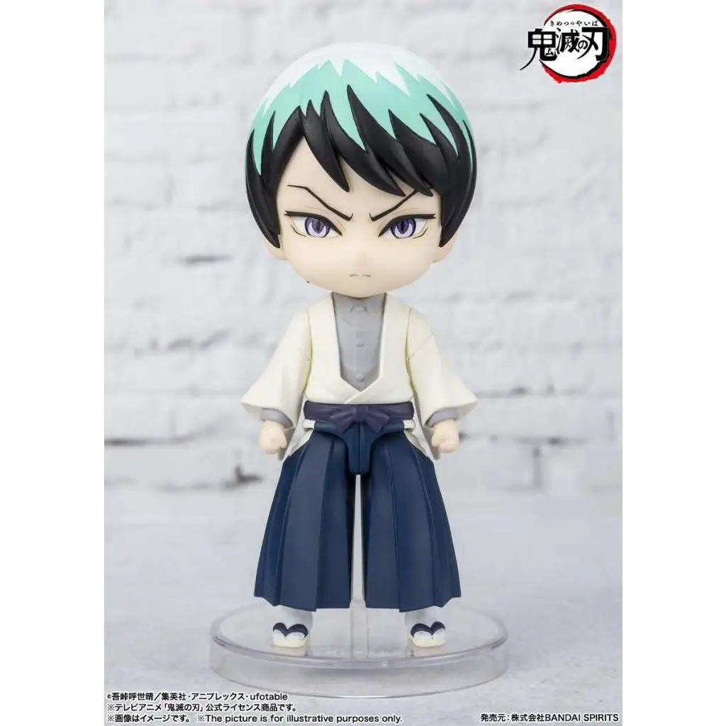 Chibi Demon Slayer Yushiro-figur i Figuarts Mini med teal och svart hår