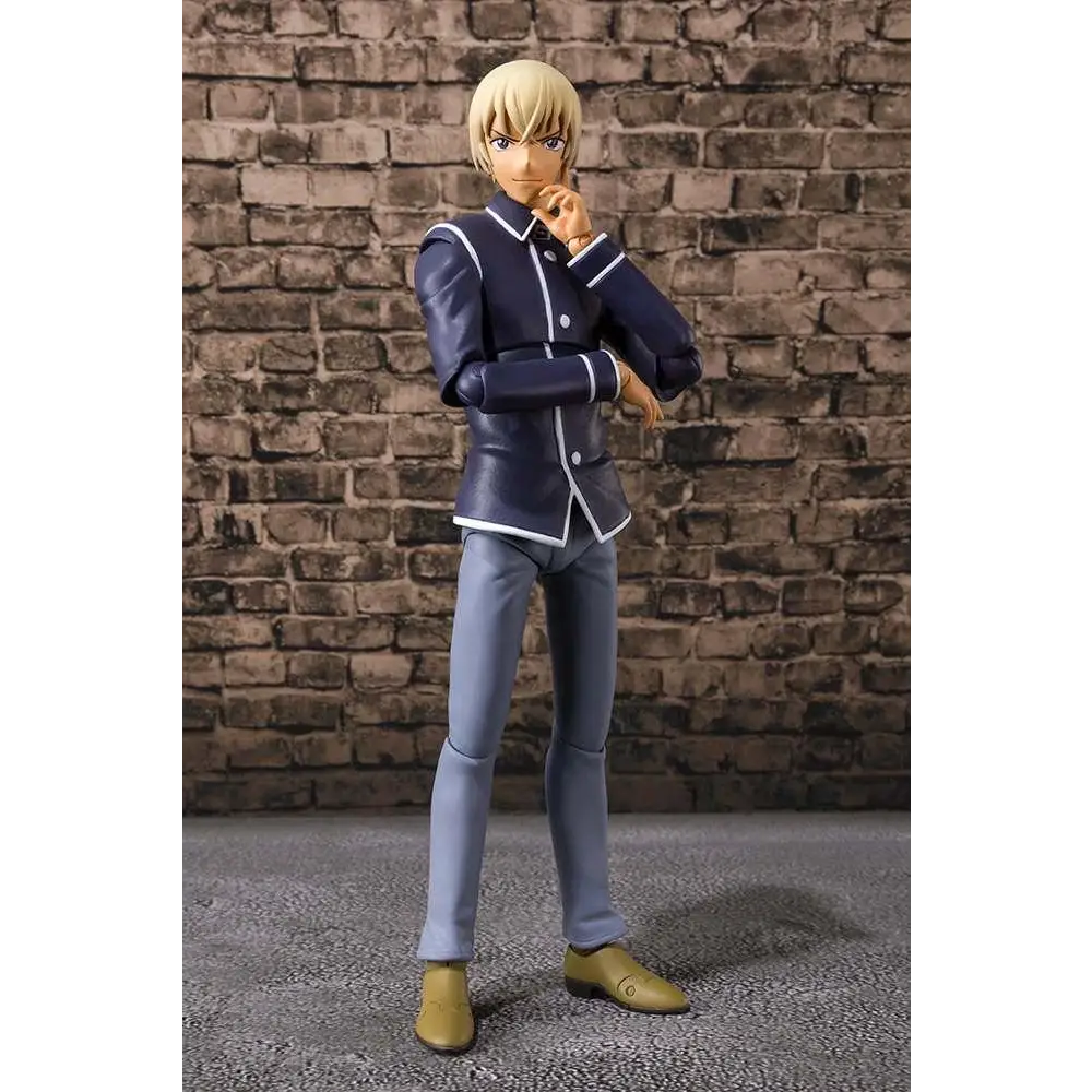 Detektiv Conan Toru Amuro SH Figuarts-figur i marinblå jacka med grå byxor