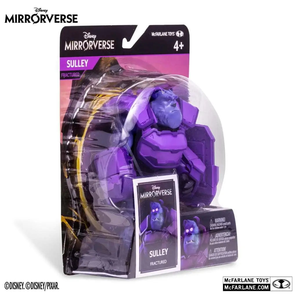 Lila frakturerade Sulley-actionfigur från Disney Mirrorverse i förpackning
