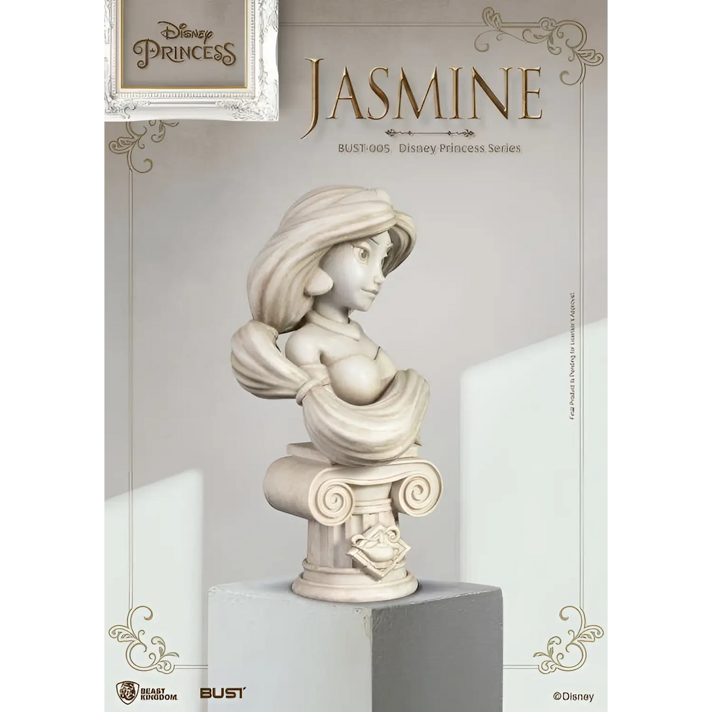 Disney Princess Jasmine bust i vit resin med klassisk kolonnbas