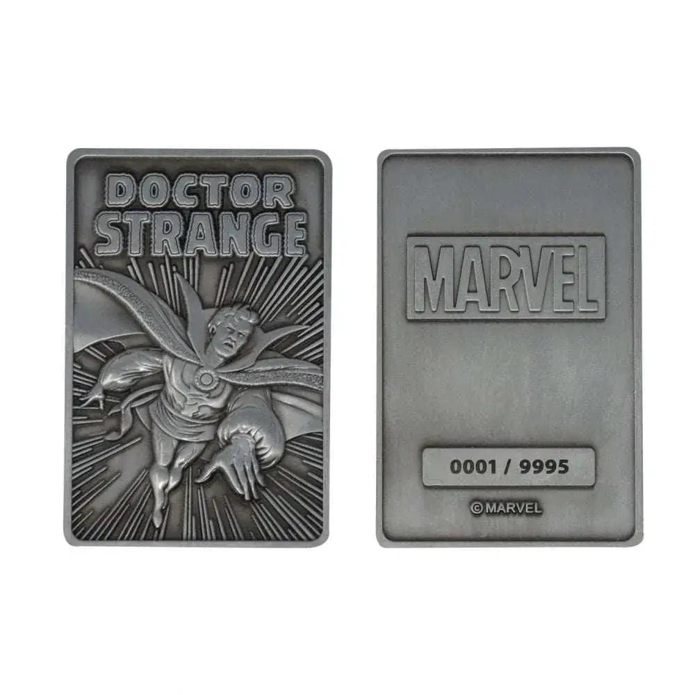 Silver Doctor Strange begränsad utgåva samlarmynt med ikonisk mantel och Marvel-logo