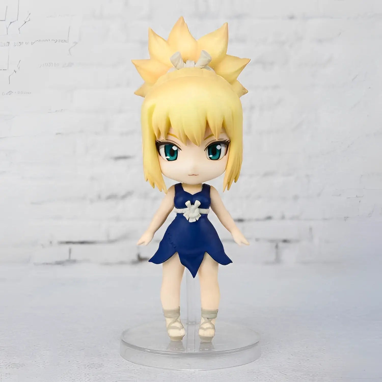 Dr. Stone Kohaku mini SH Figuarts chibi-figur figur med blont hår och gröna ögon