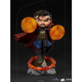 Chibi Doctor Strange-staty i blå kostym och röd mantel med orange cirklar, MiniCo Iron Studios