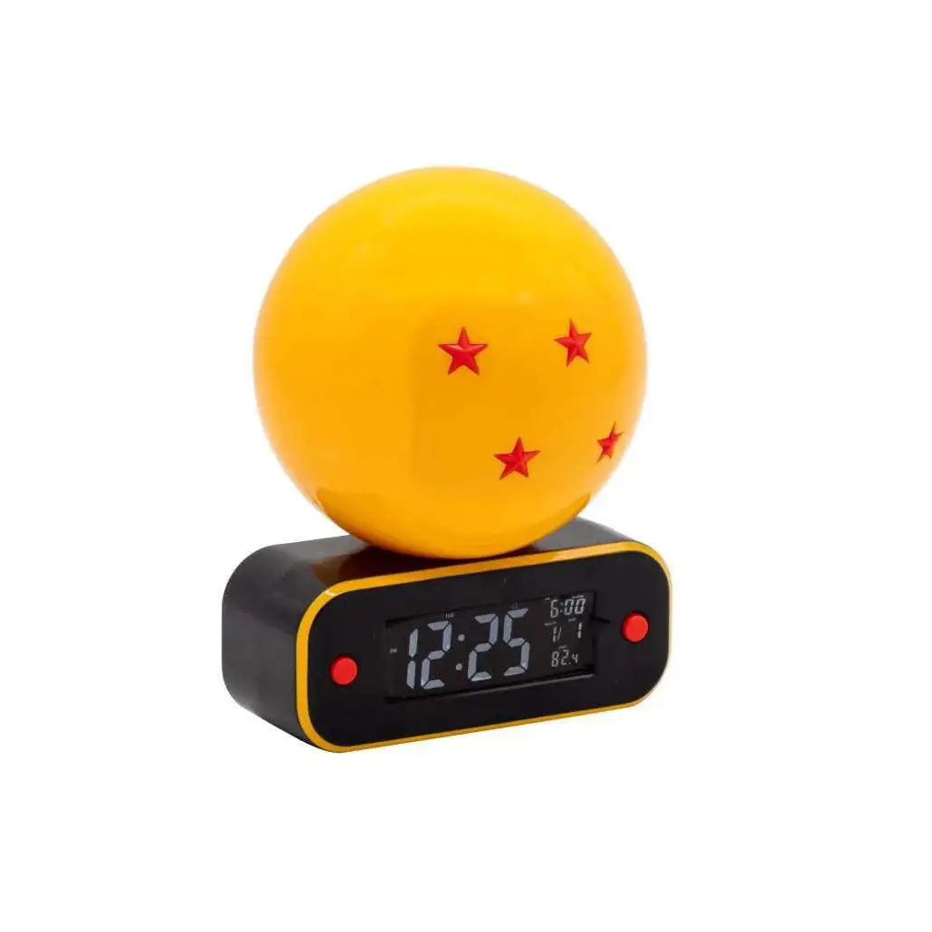 Gul Dragon Ball Z-väckarklocka med röd stjärna och digital display
