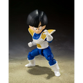 Dragon Ball Z Son Gohan Battle Cloth SH Figuarts actionfigur i dynamisk pose med svart hår och blå-vit rustning