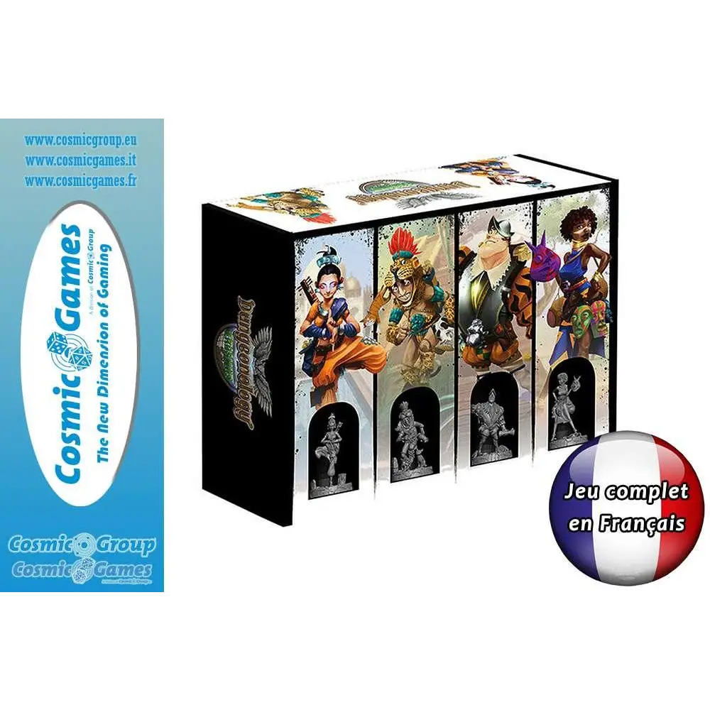 Dungeonology Erasmus - Fransk utgåva med färgglada karaktärer och silverfigurer