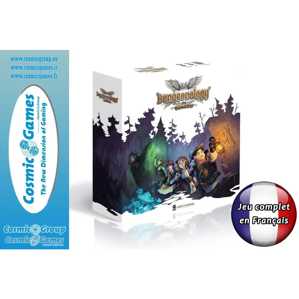 Dungeonology Fransk Utgåva-låda med äventyrare i mörk skog