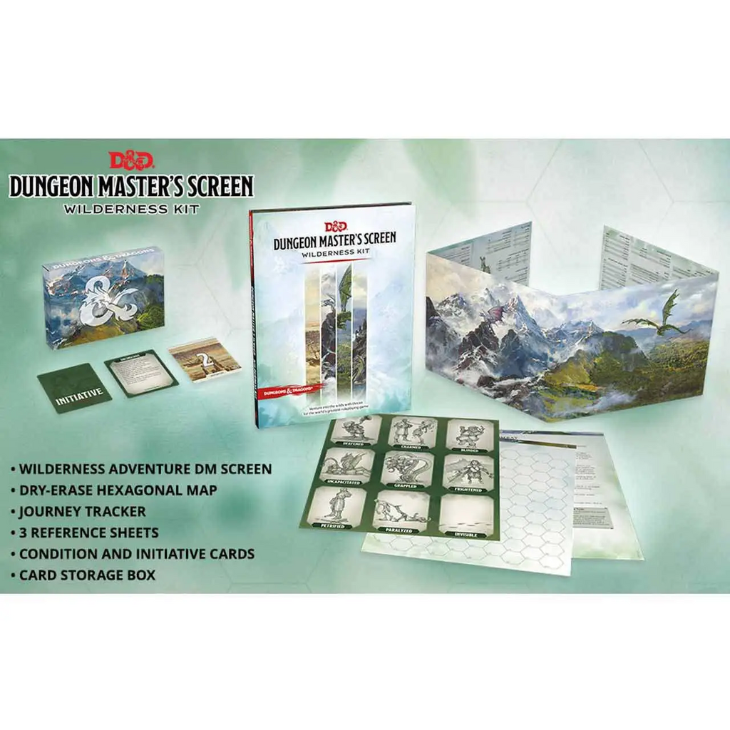 Dungeons & Dragons Dungeon Master’s Screen Wilderness Kit med bergsterräng och vilddjur