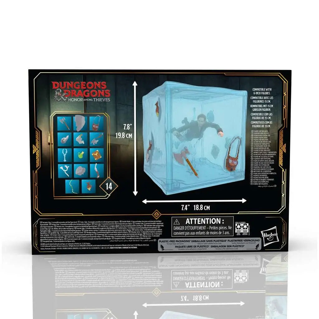 Gelatinous Cube Deluxe Figur med klart plastkubdisplay för Dungeons & Dragons Honor Among Thieves-leksaksset