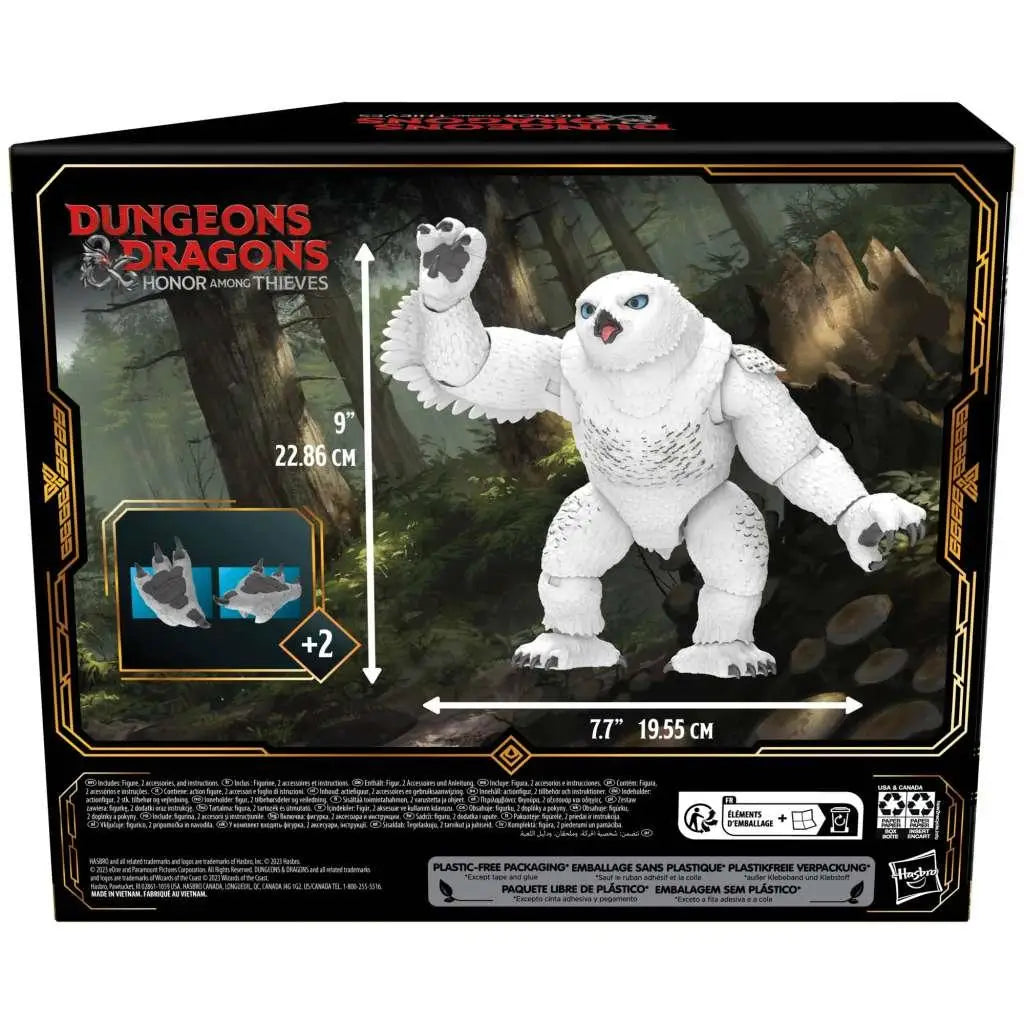 Vit vit pälsig Owlbear actionfigur från Dungeons & Dragons: Honor Among Thieves