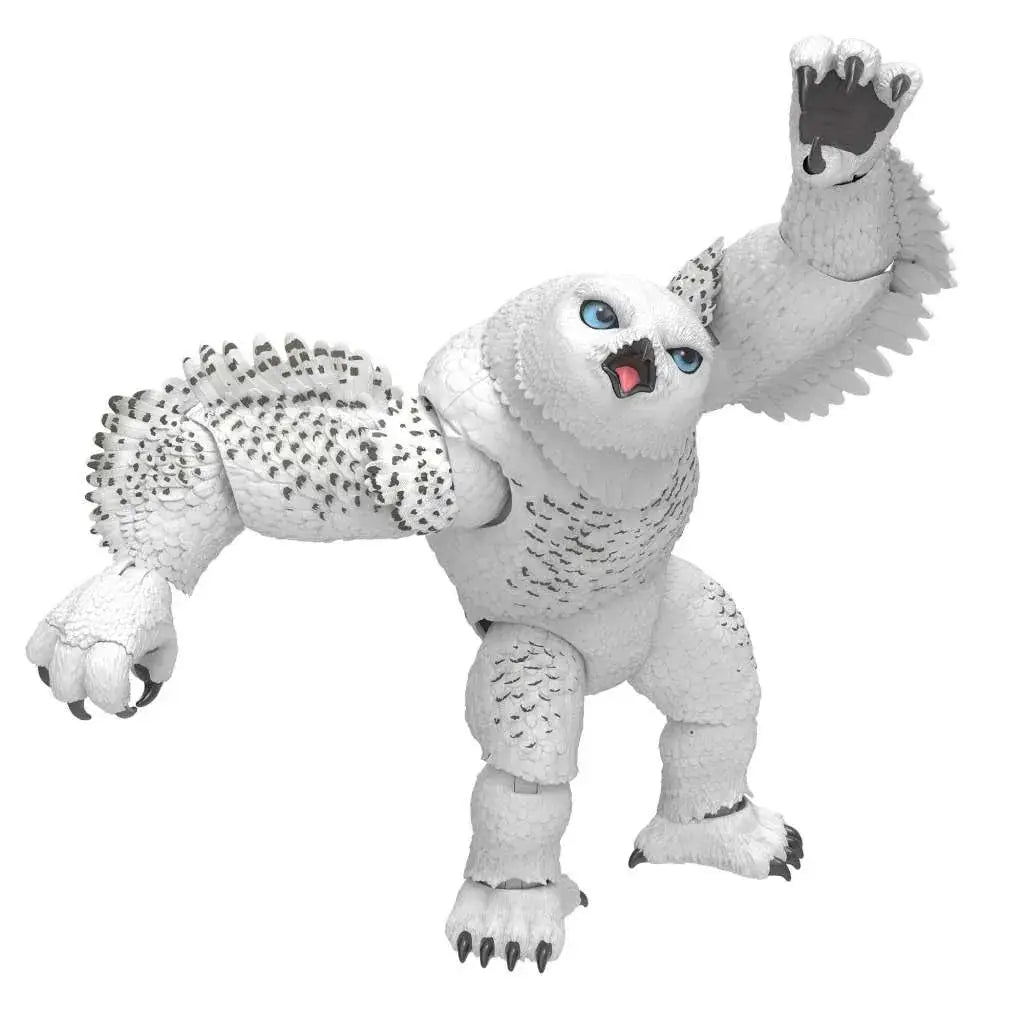Vit detaljerad vit plastactionfigur av snöuggla-lik varelse med blå ögon och svarta klor, Dungeons & Dragons Owlbear