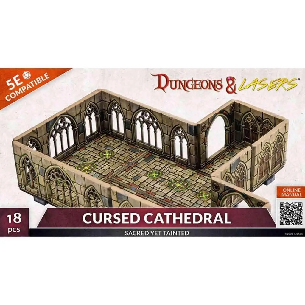 Förbannad katedral miniatyr av Dungeons & Lasers med gotisk arkitektur