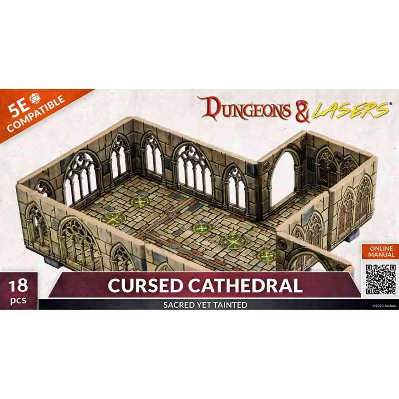 Förbannad katedral miniatyr av Dungeons & Lasers med gotisk arkitektur